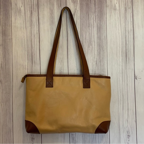 Vintage Artisan Leather Angelo Ecuadorian Handbag Purse Shoulder Bag Tan Brown - Picture 2 of 8